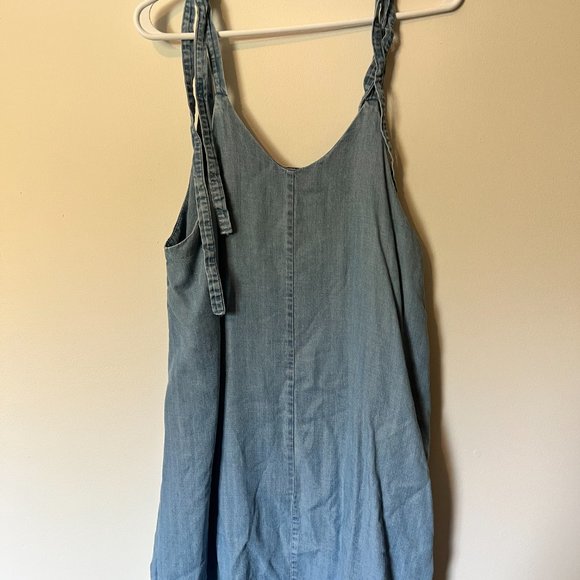 Large blue denim-look smock style dress - Picture 2 of 3